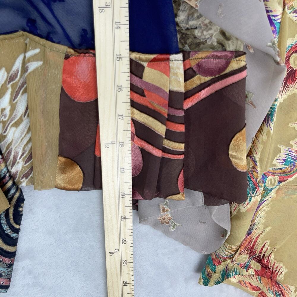 Vtg Sterling Styles Kimono Cardigan One Size Patchwork ArtSilk Sheer Whimsygoth - Picture 12 of 12